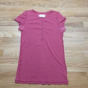 American Eagle Outfitters Button Down V-neck T